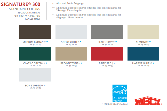Color Charts - Tatum Steel Buildings | Marietta, GA | 770